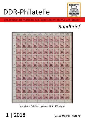 Philatelie DDR Rundbrief Literatur