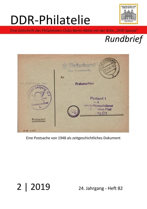 Philatelie DDR Rundbrief Literatur