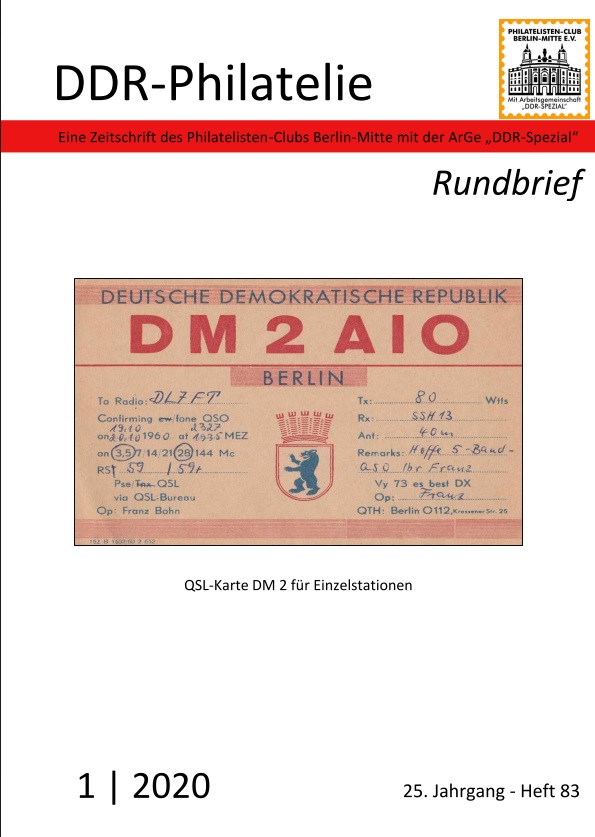 Philatelie DDR Rundbrief Literatur