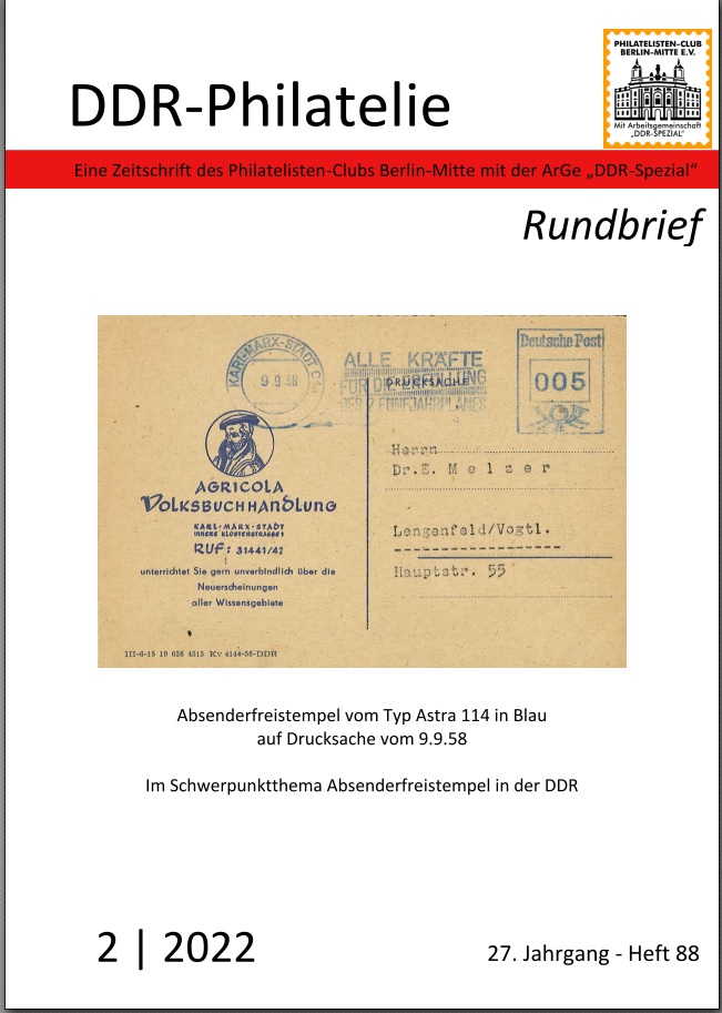 Philatelie DDR Rundbrief Literatur