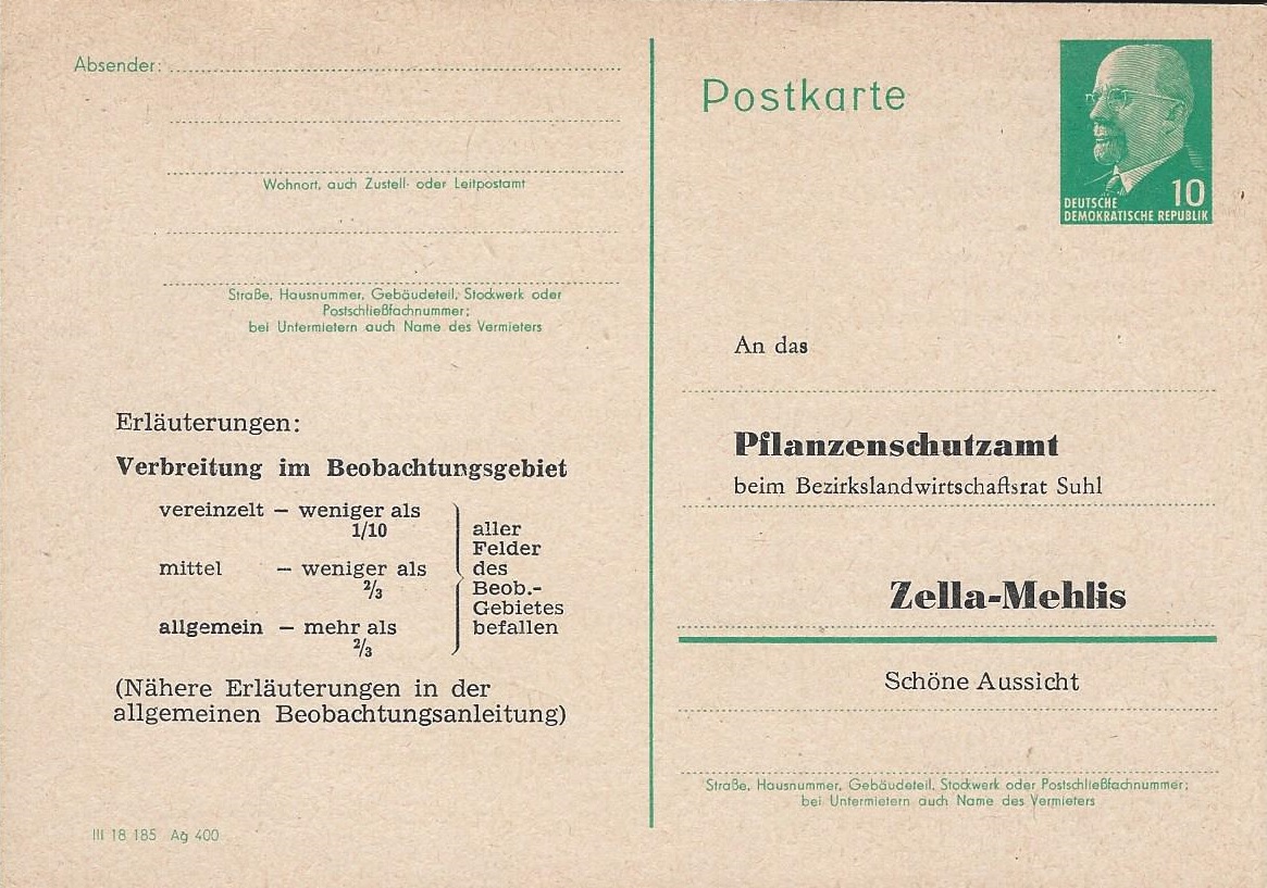 DDR Philatelie Briefmarken Forschung Ganzsache