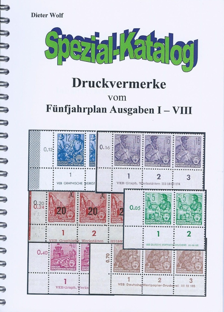 Philatelie DDR Dauerserie Fünfjahrplan Druckvermerke Katalog