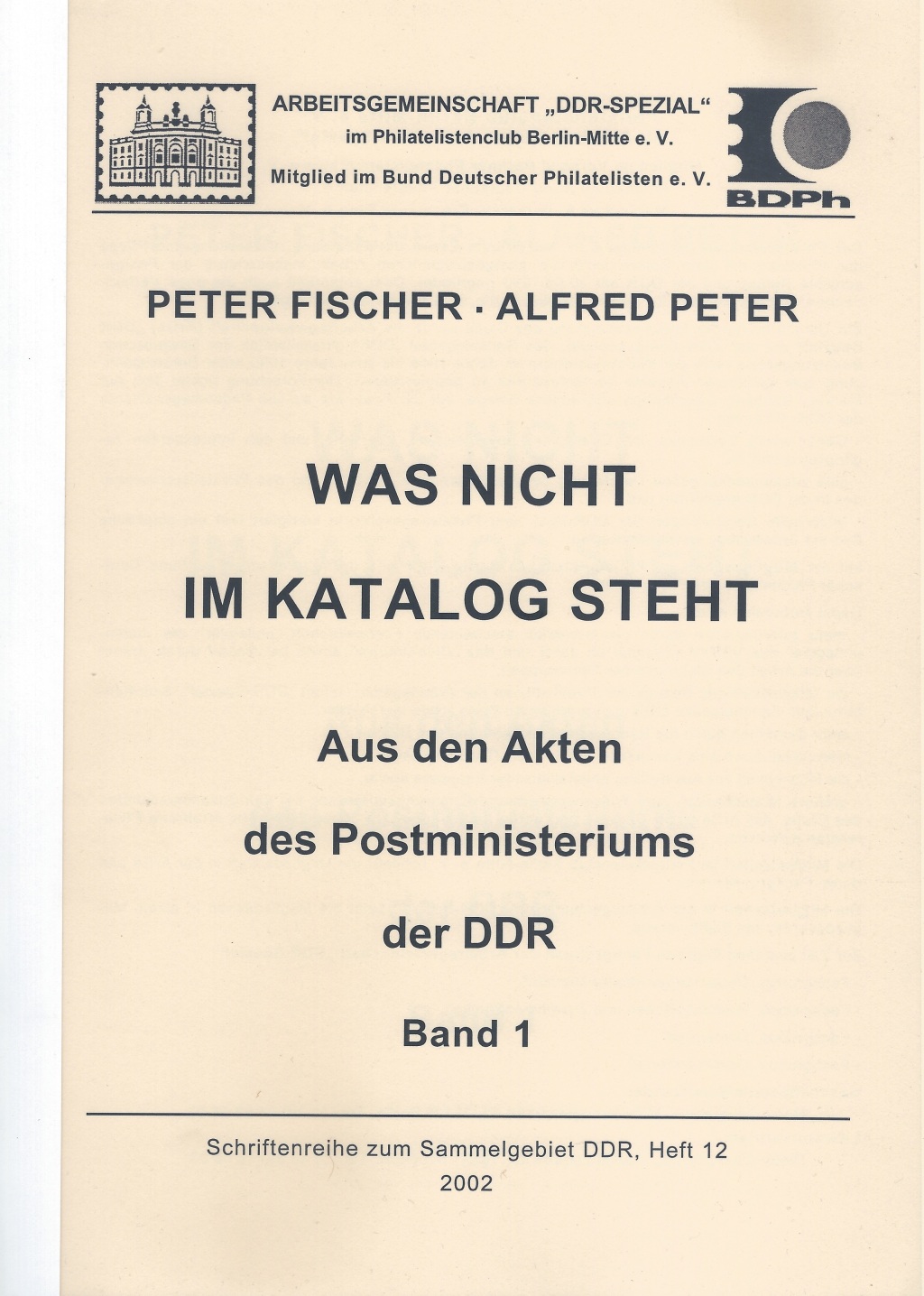 DDR Philatelie Literatur Postministerium Akten
