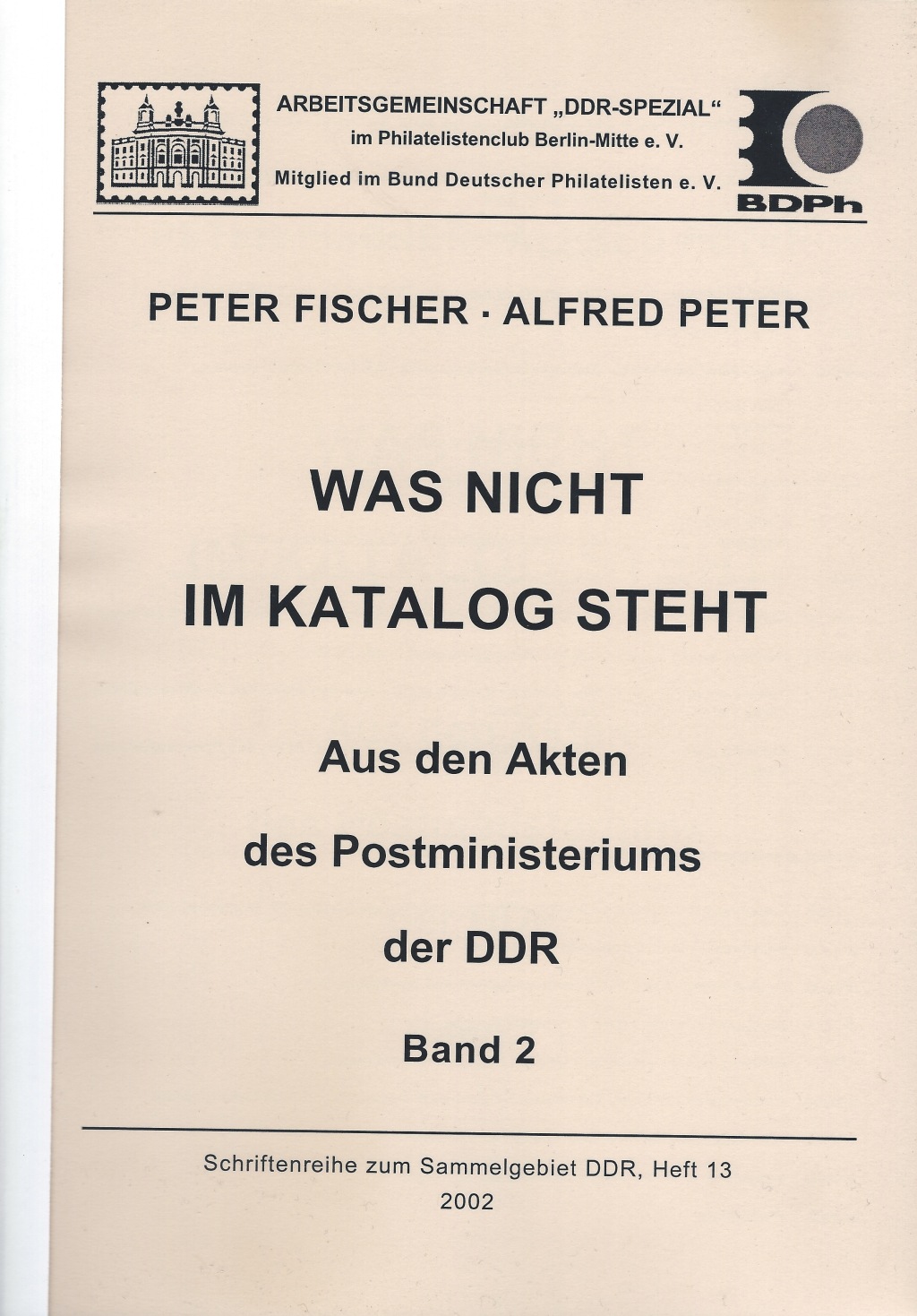 DDR Philatelie Literatur Postministerium Akten