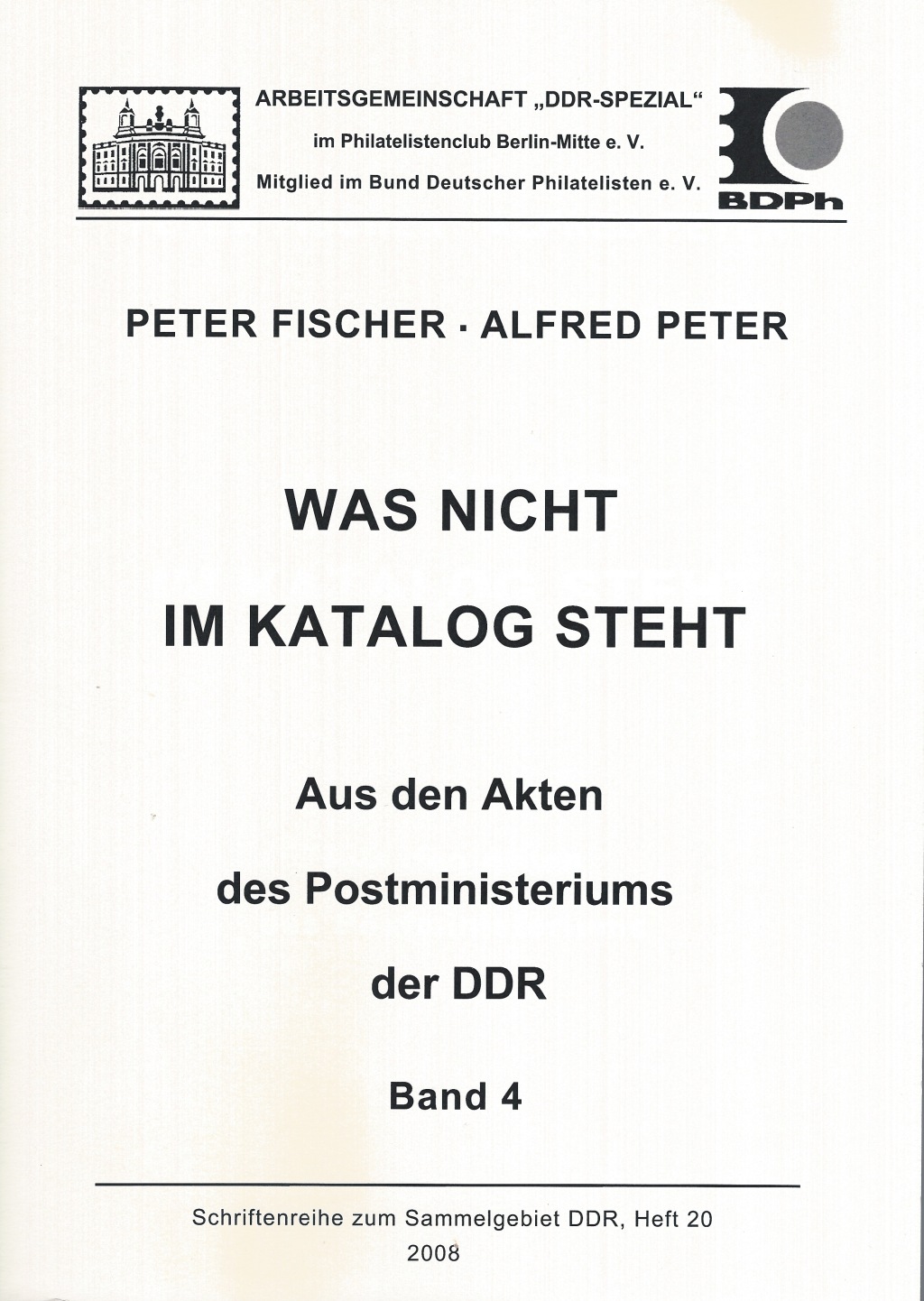 DDR Philatelie Literatur Postministerium Akten