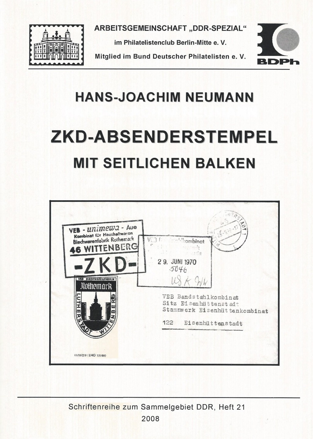 DDR Philatelie Literatur ZKD