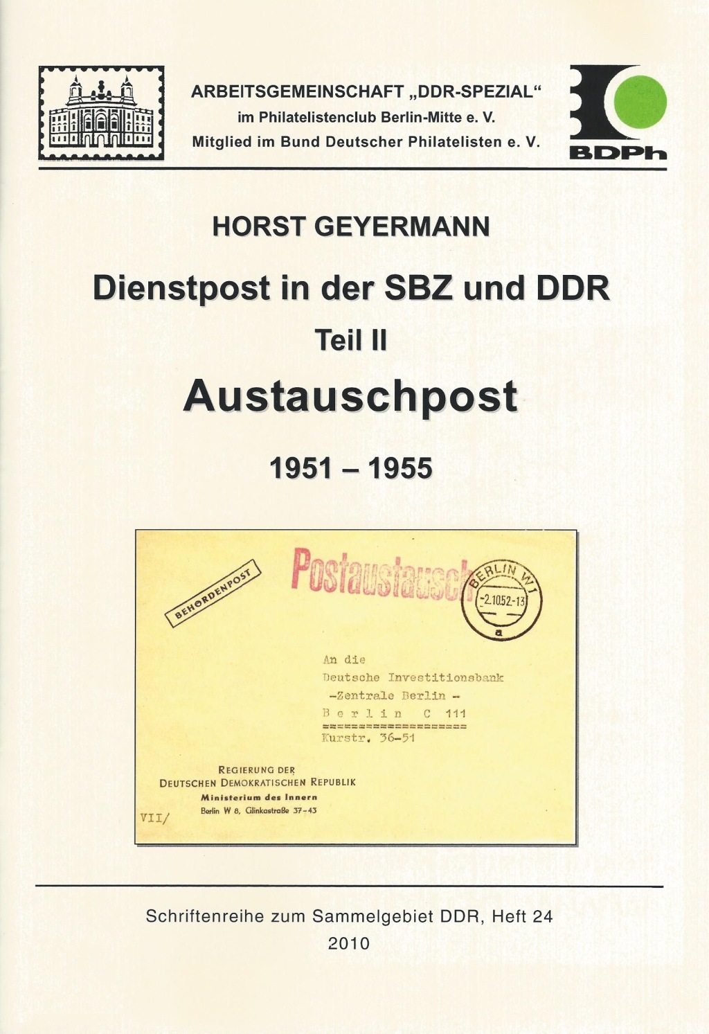 DDR Philatelie Literatur Dienstpost