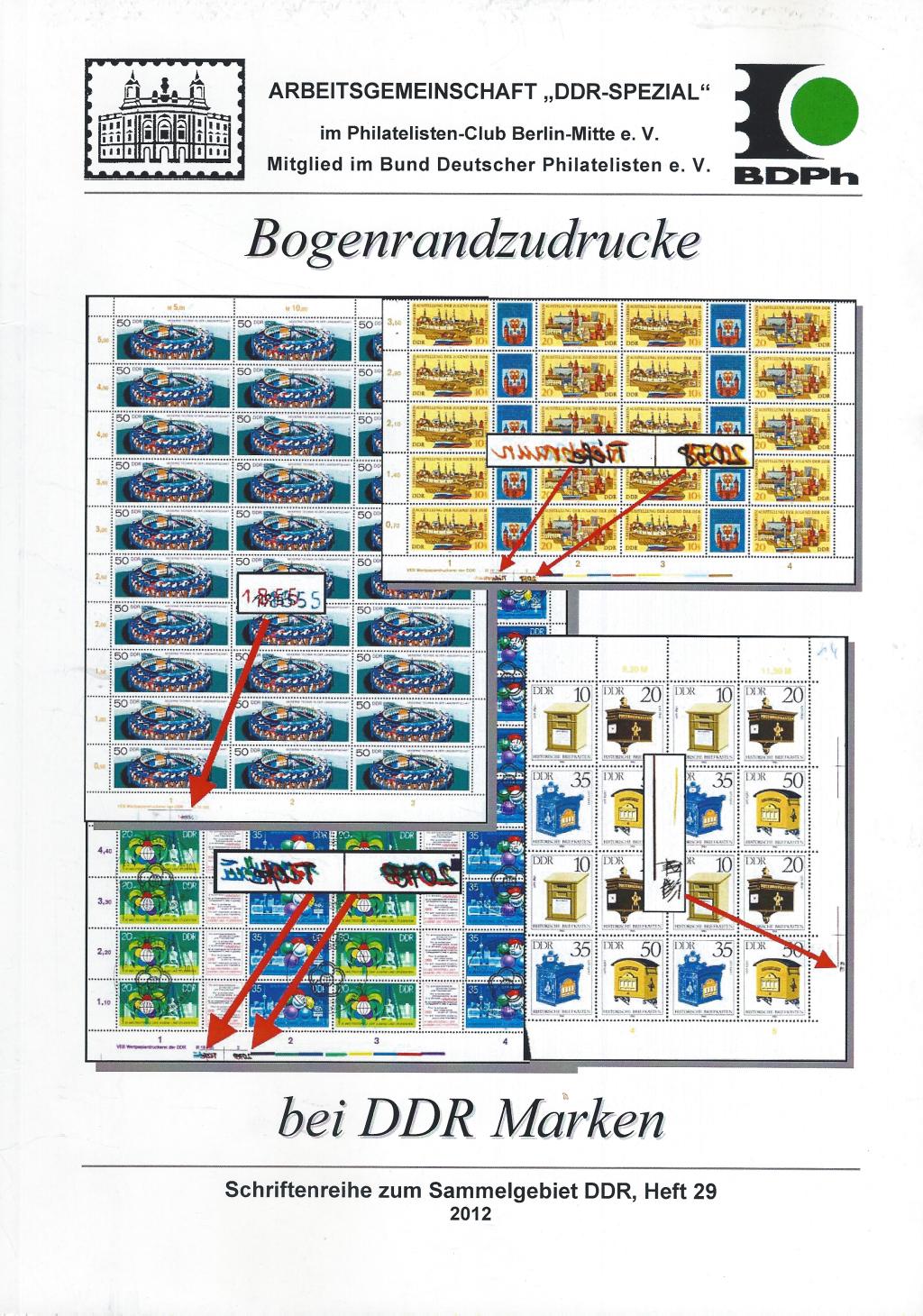 DDR Philatelie Literatur Bogenrandzudrucke