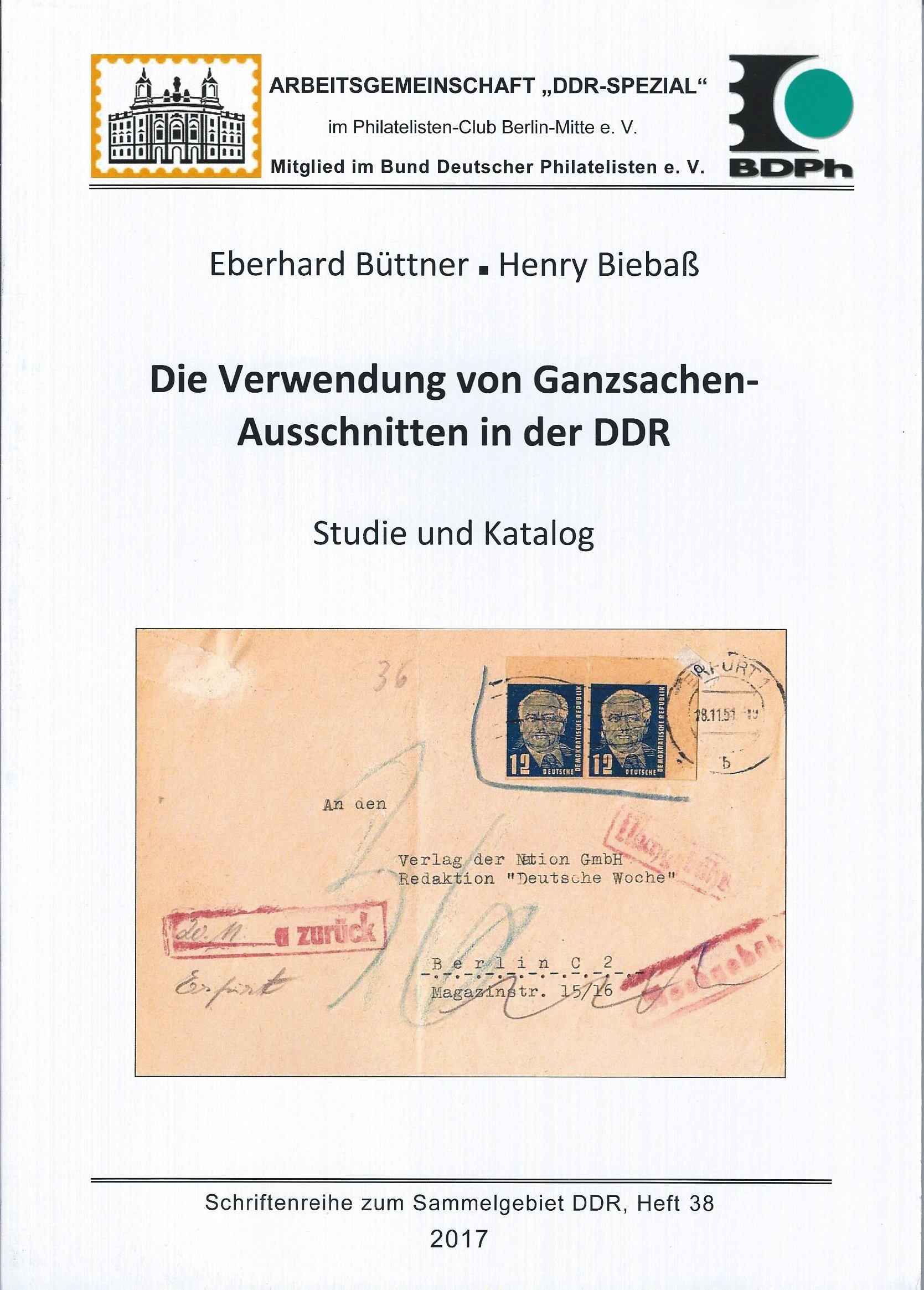 DDR Philatelie Literatur Ganzsachenausschnitte