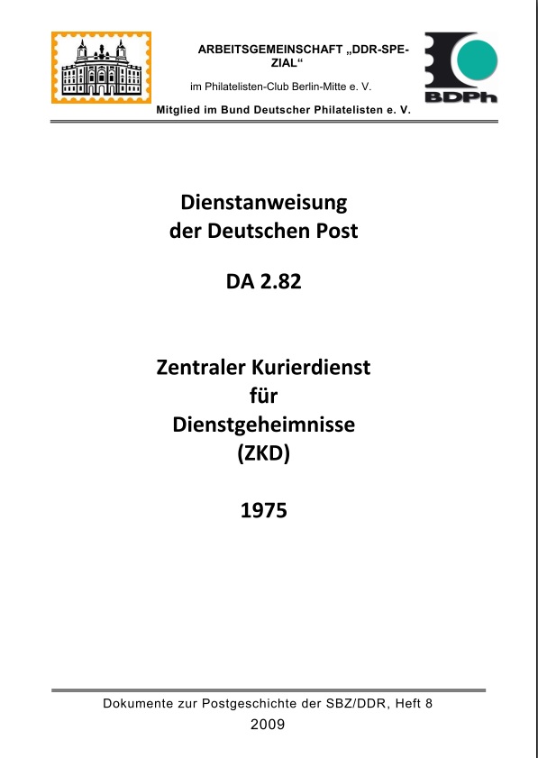 DDR Philatelie Literatur ZKD Dienstanweisung
