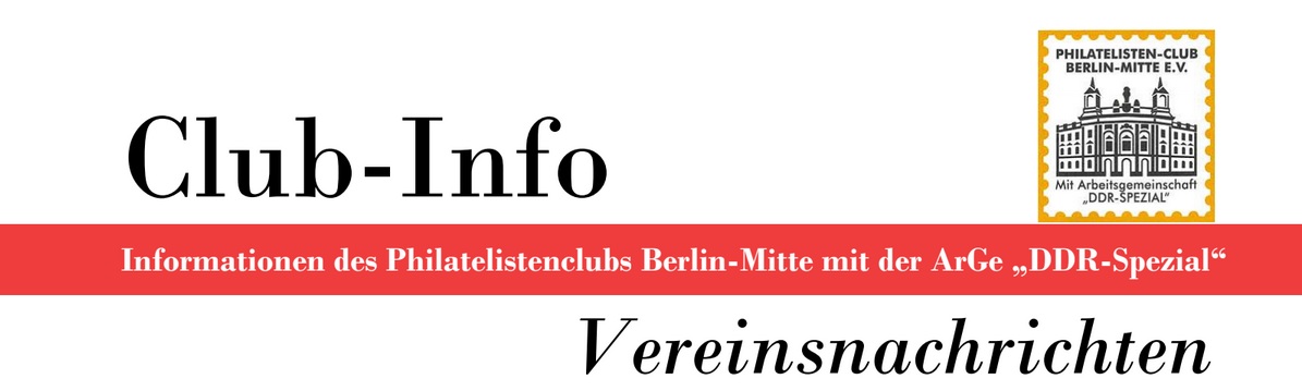 DDR Philatelie Literatur Clubinfo
