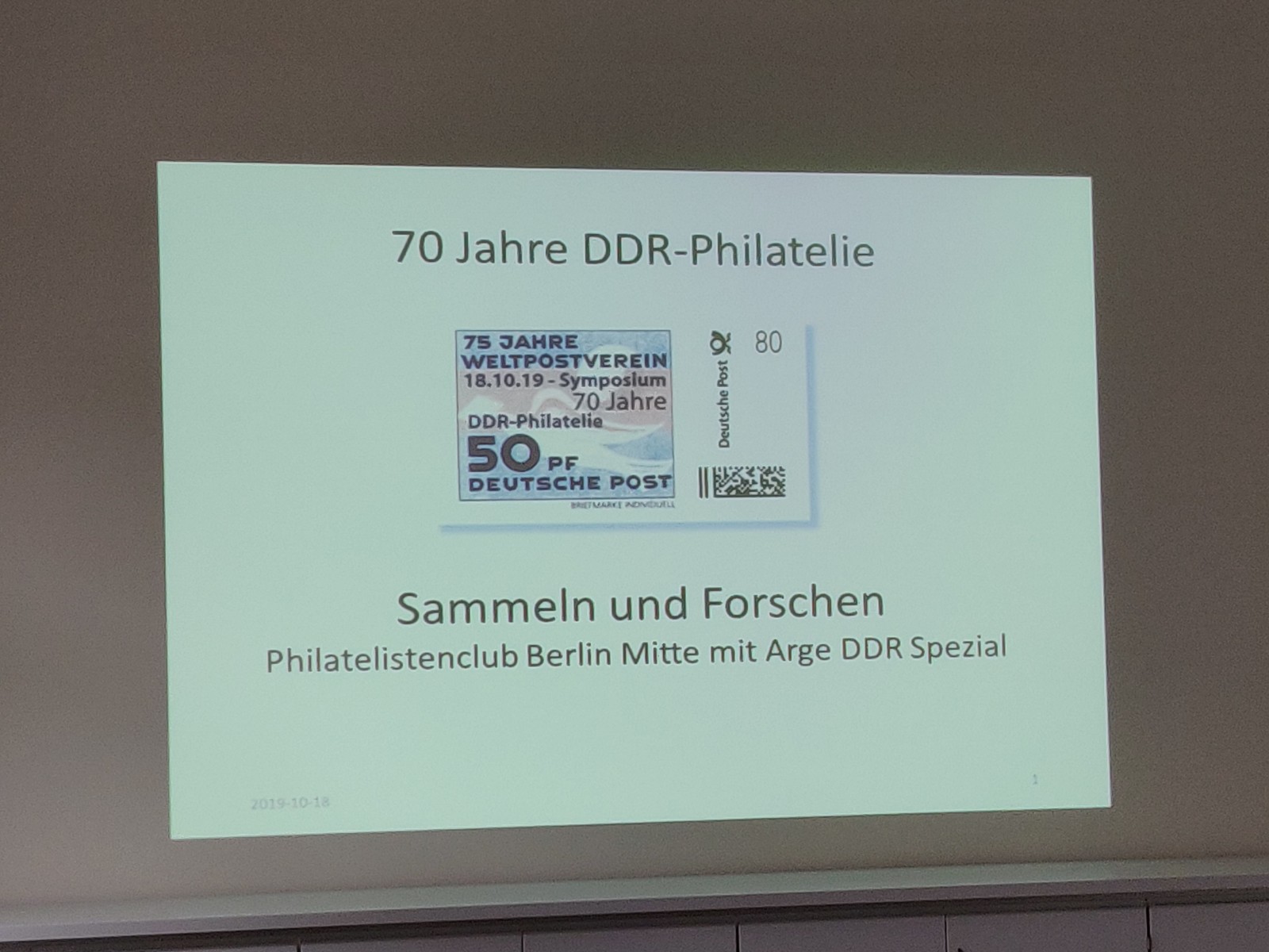 DDR Philatelie Symposium 70 Jahre